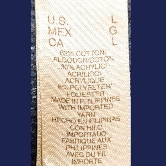 LIZ CLAIBORNE Vintage Blue Speckled Long Sleeve Zip- Up Sweater  Size Large - Picture 13 of 16